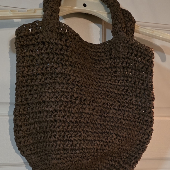Brown Loft Raffia/Straw Small Tote Bag - Picture 3 of 4